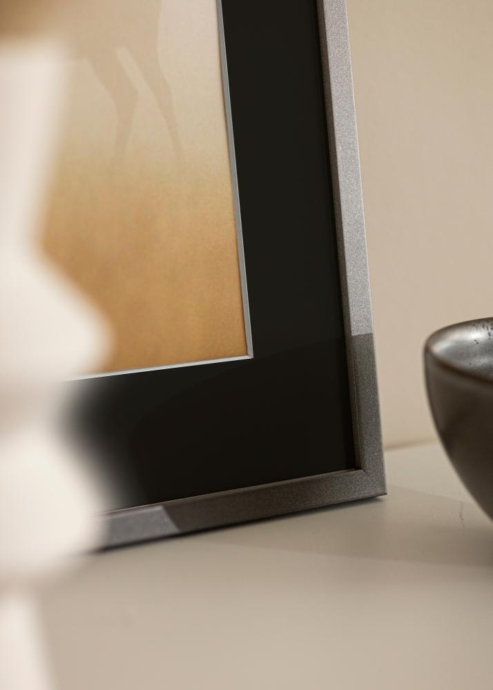 Ram Edsbyn Grafit 40x40 cm - Passepartout Svart 10x10 inches