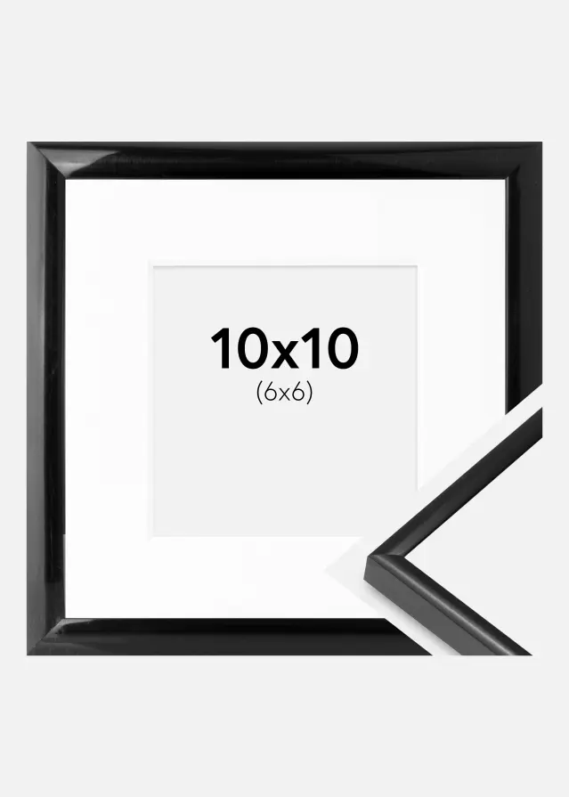 Ram BGA Modern Style Svart 10x10 cm - Passepartout Vit 7x7 cm