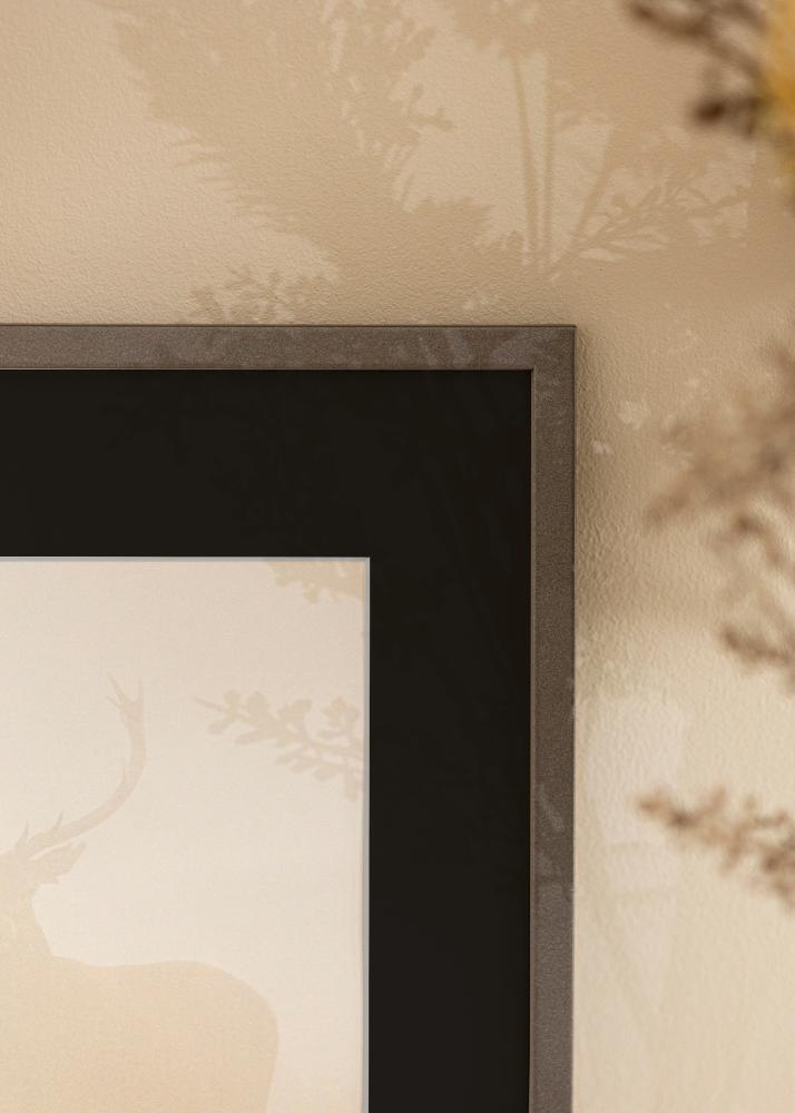 Ram Edsbyn Grafit 40x40 cm - Passepartout Svart 10x10 inches