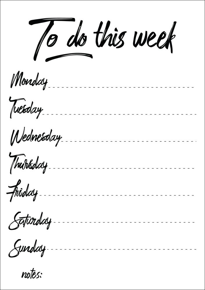 Week Planner I - White Poster