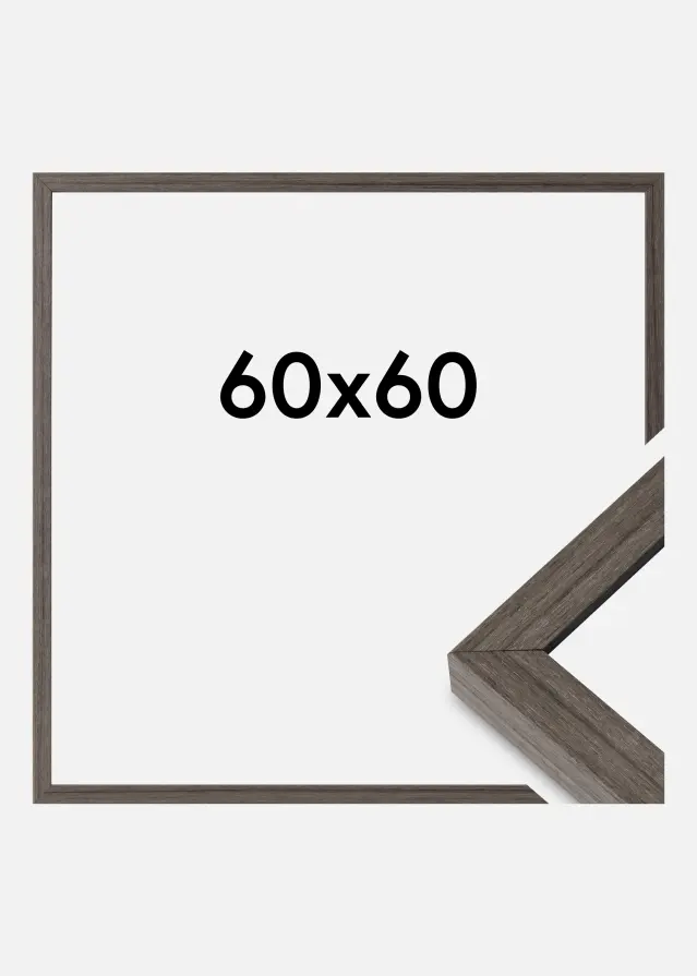 Ram Hermes Akrylglas Grey Oak 60x60 cm