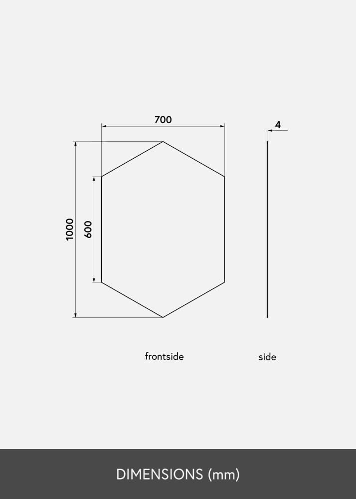 KAILA Spegel Tall Hexagon 70x100 cm