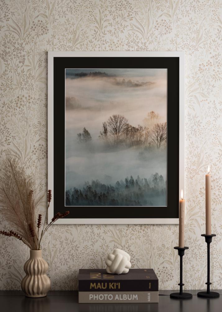 Ram Trendline Vit 35x45 cm - Passepartout Svart 24x34 cm