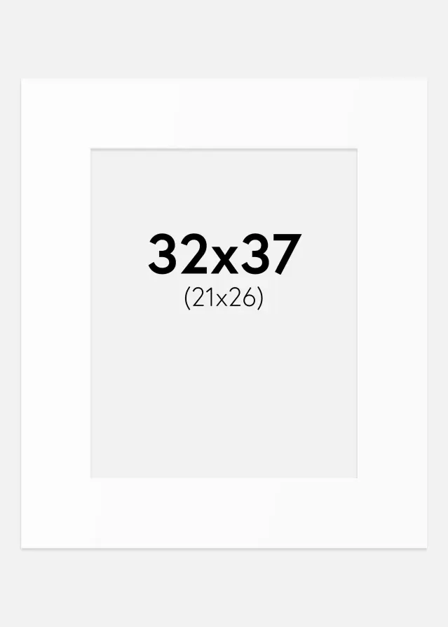 Passepartout Vit Standard (Vit Kärna) 32x37 cm (21x26)