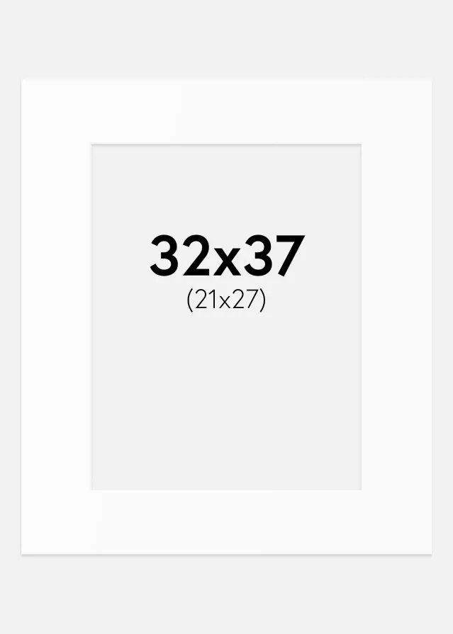 Passepartout Vit Standard (Vit Kärna) 32x37 cm (21x27)
