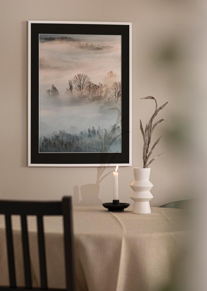 Ram Kaspar Vit 40x60 cm - Passepartout Svart 30x50 cm