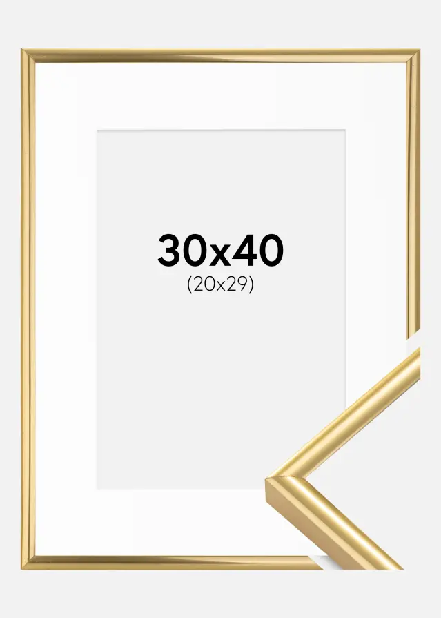 Ram Victoria Guld 30x40 cm - Passepartout Vit 21x30 cm