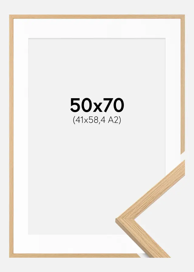 Ram Galant Ek 50x70 cm - Passepartout Vit 42x59,4 cm (A2)