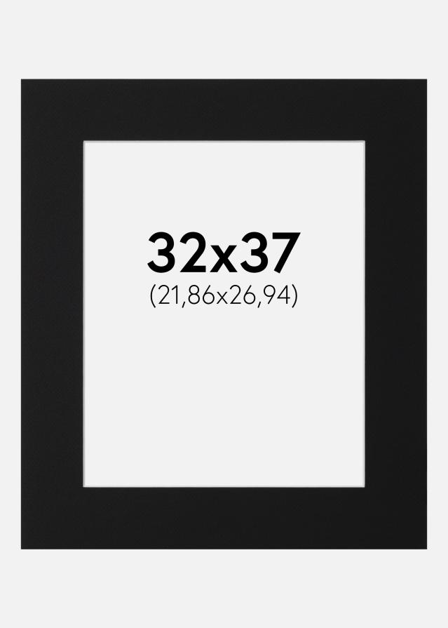 Passepartout Svart Standard (Vit Kärna) 32x37 cm (21,86x26,94)