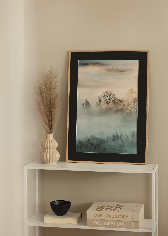 Ram Tunn Ek 40x50 cm - Passepartout Svart 27x35 cm