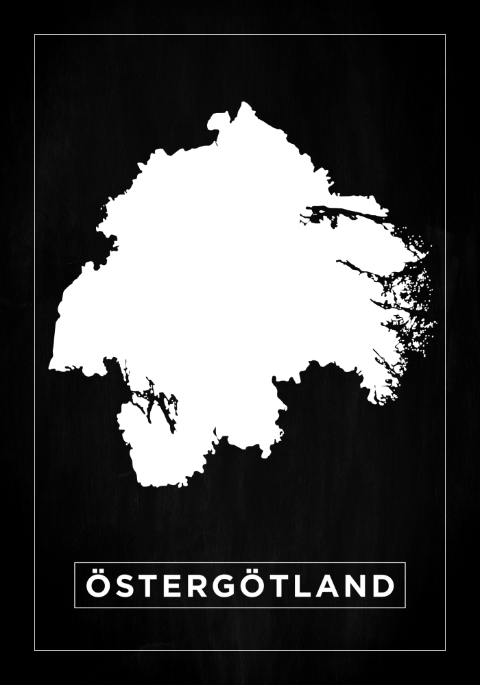 Karta - Östergötland - Svart Poster
