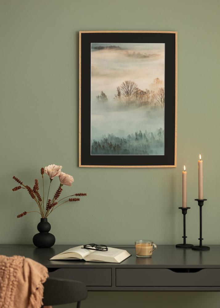 Ram Tunn Ek 40x50 cm - Passepartout Svart 27x35 cm