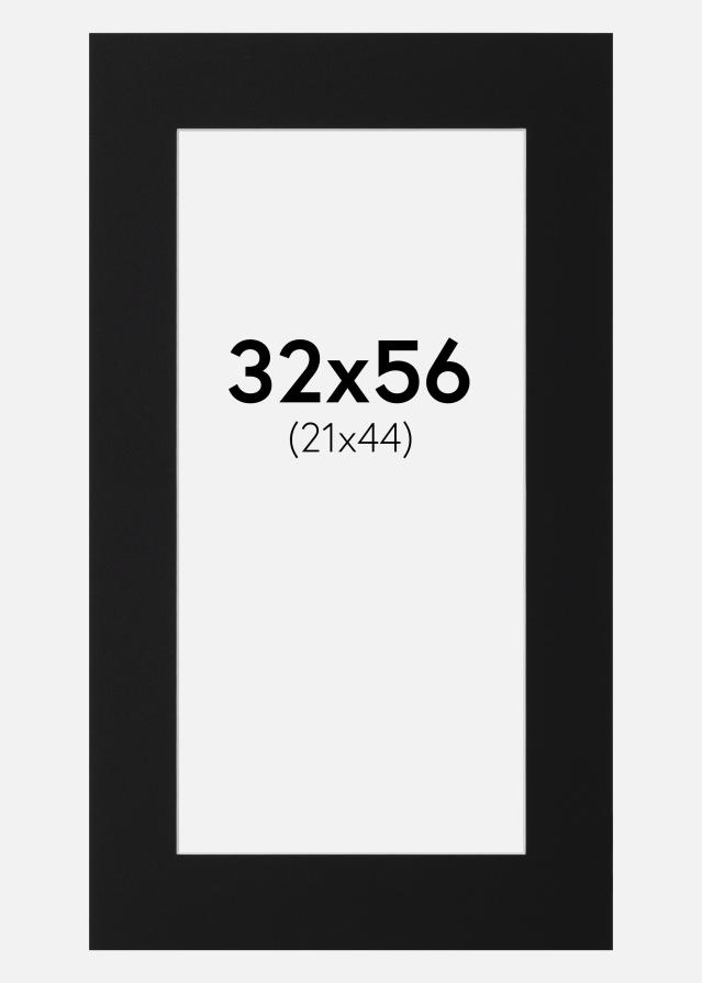 Passepartout Svart Standard (Vit Kärna) 32x56 cm (21x44)