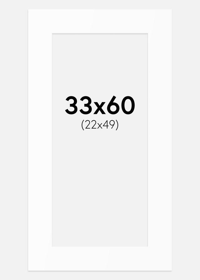 Passepartout Vit Standard (Vit Kärna) 33x60 cm (22x49)