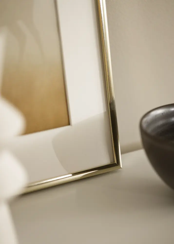 Ram Aluminium Blank Guld 30x40 cm - Passepartout Vit 21x29,7 cm (A4)