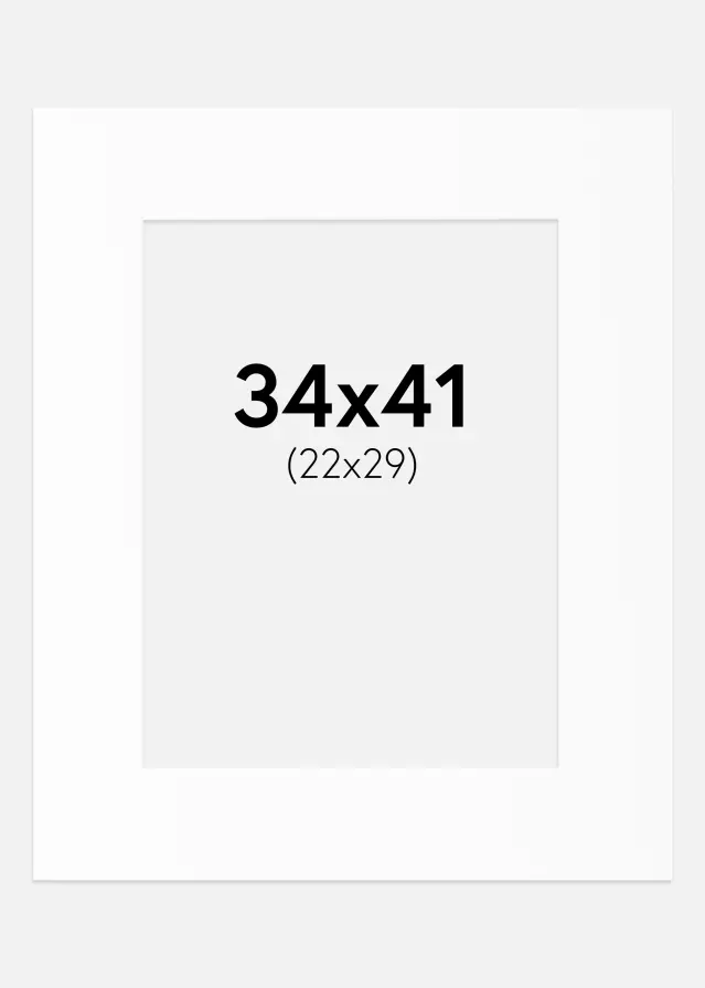 Passepartout Vit Standard (Vit Kärna) 34x41 cm (22x29)
