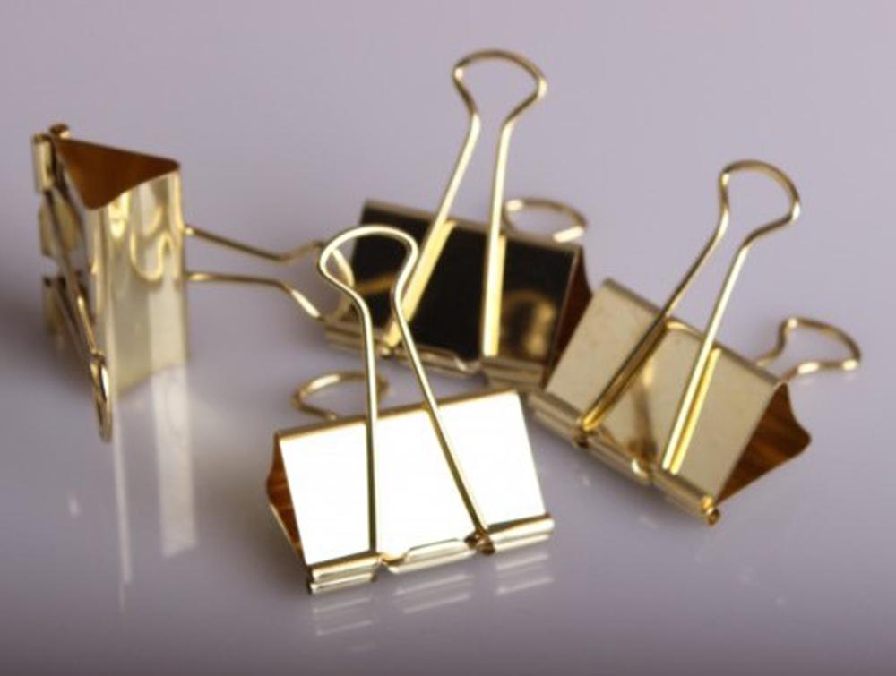 Posterklämmor 51 mm Guld - 4 st