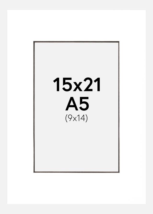 Passepartout Vit (Svart kärna) 15x21 cm (9x14 cm)