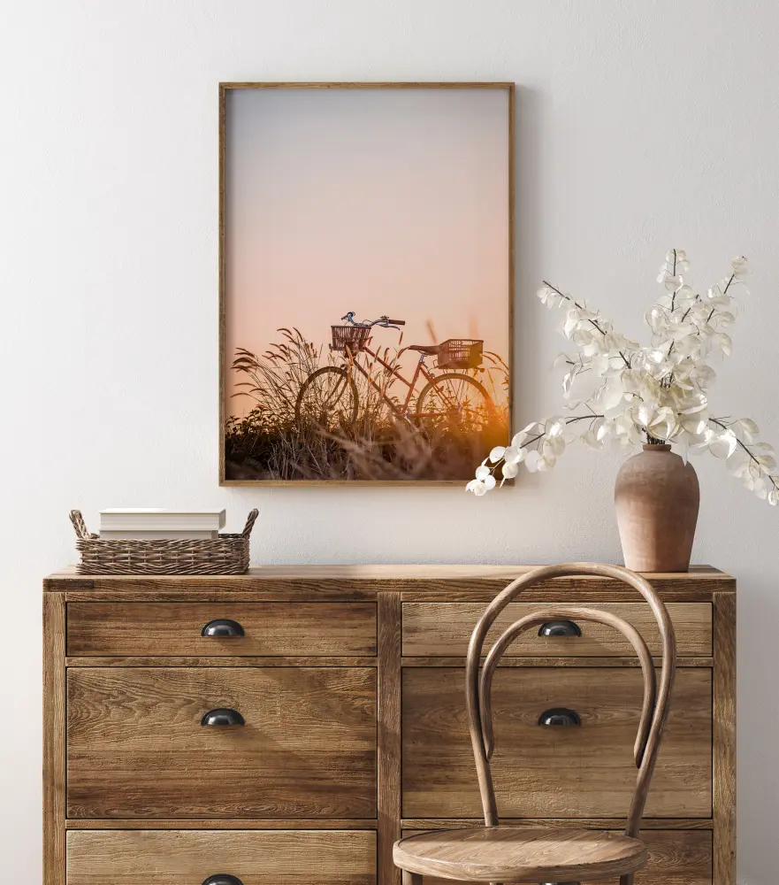 Bike Ride In The Sunset Poster