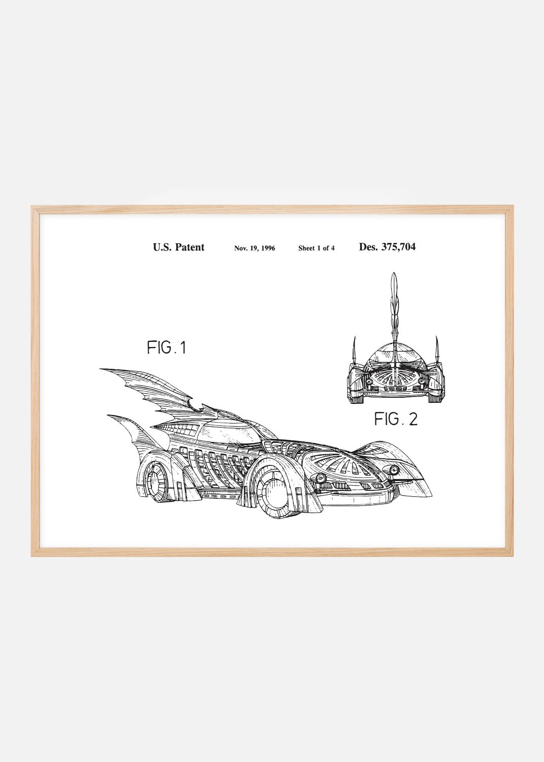 Product Image for Patentritning - Batman - Batmobile 1996 I Poster (21x29.7 cm (A4))