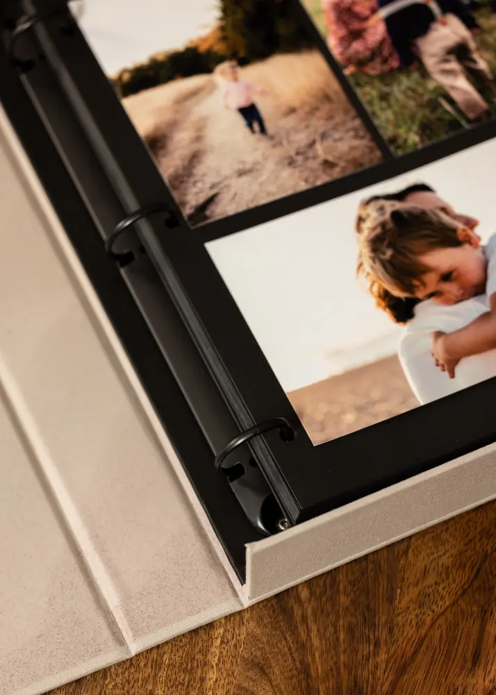 KAILA THROWBACK Grey/White - Coffee Table Photo Album (60 hojas negras)
