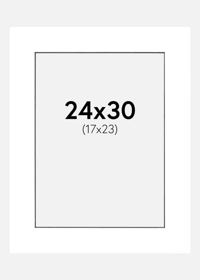 Passepartout Vit (Svart kärna) 24x30 cm (17x23 cm)