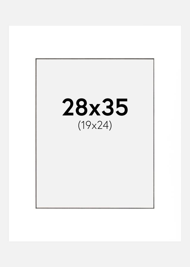 Passepartout Vit (Svart kärna) 28x35 cm (19x24 cm)