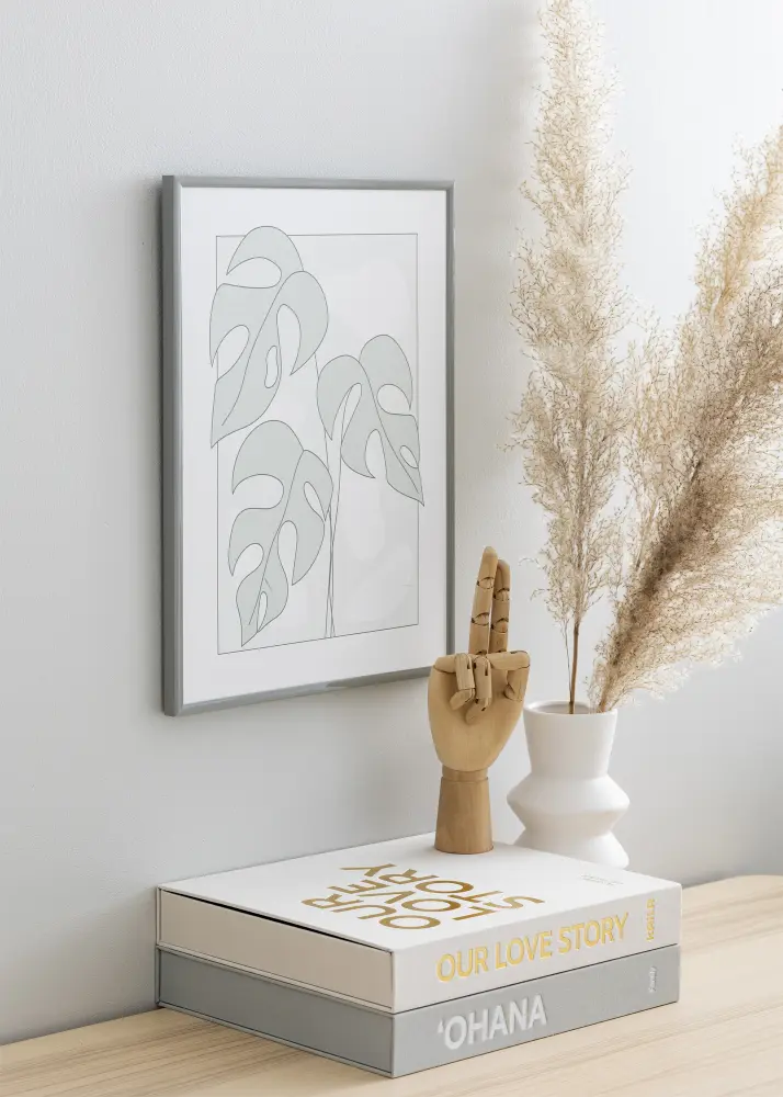 Ram New Lifestyle Ljusgrå 70x100 cm - Passepartout Vit 59,4x84 cm (A1)
