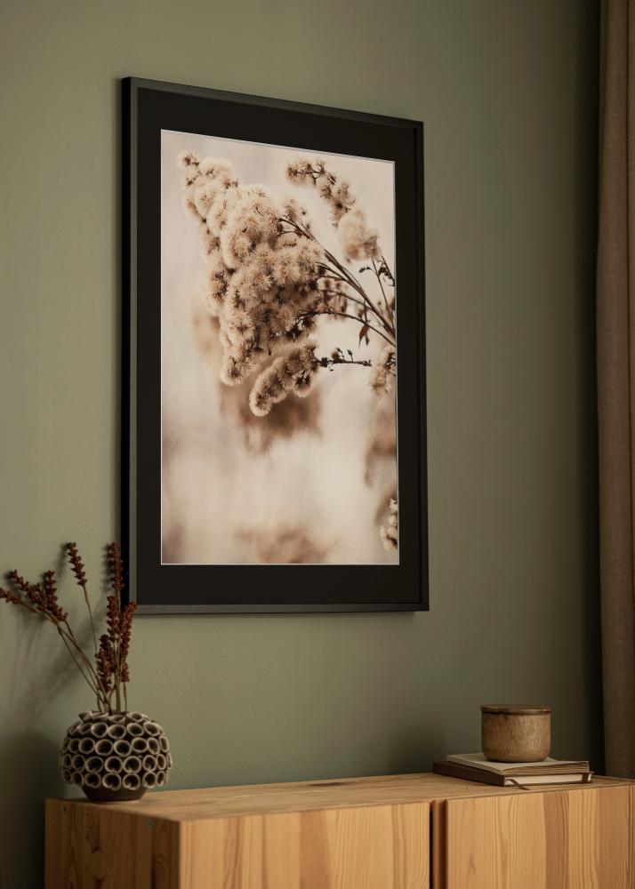 Ram E-Line Svart 30x40 cm - Passepartout Svart 21x29,7 cm (A4)