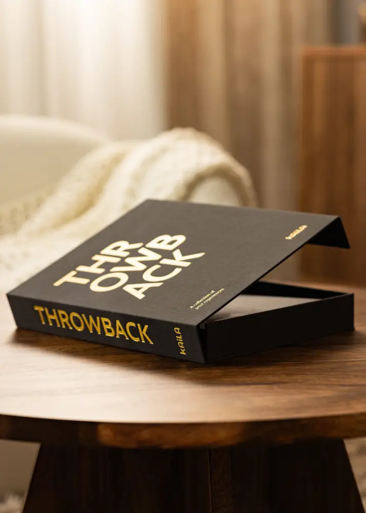 KAILA THROWBACK Black - Coffee Table Photo Album (60 Svarta Sidor / 30 Blad)