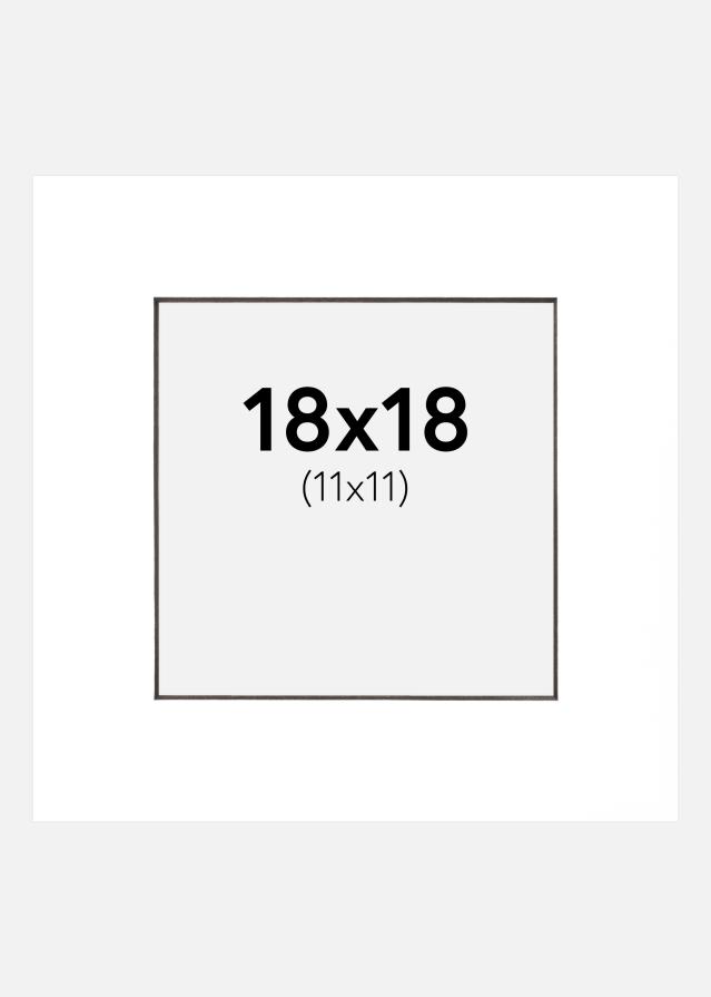 Passepartout Vit (Svart kärna) 18x18 cm (11x11 cm)