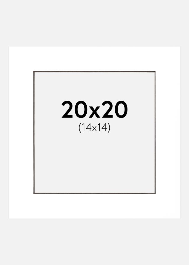 Passepartout Vit (Svart kärna) 20x20 cm (14x14 cm)