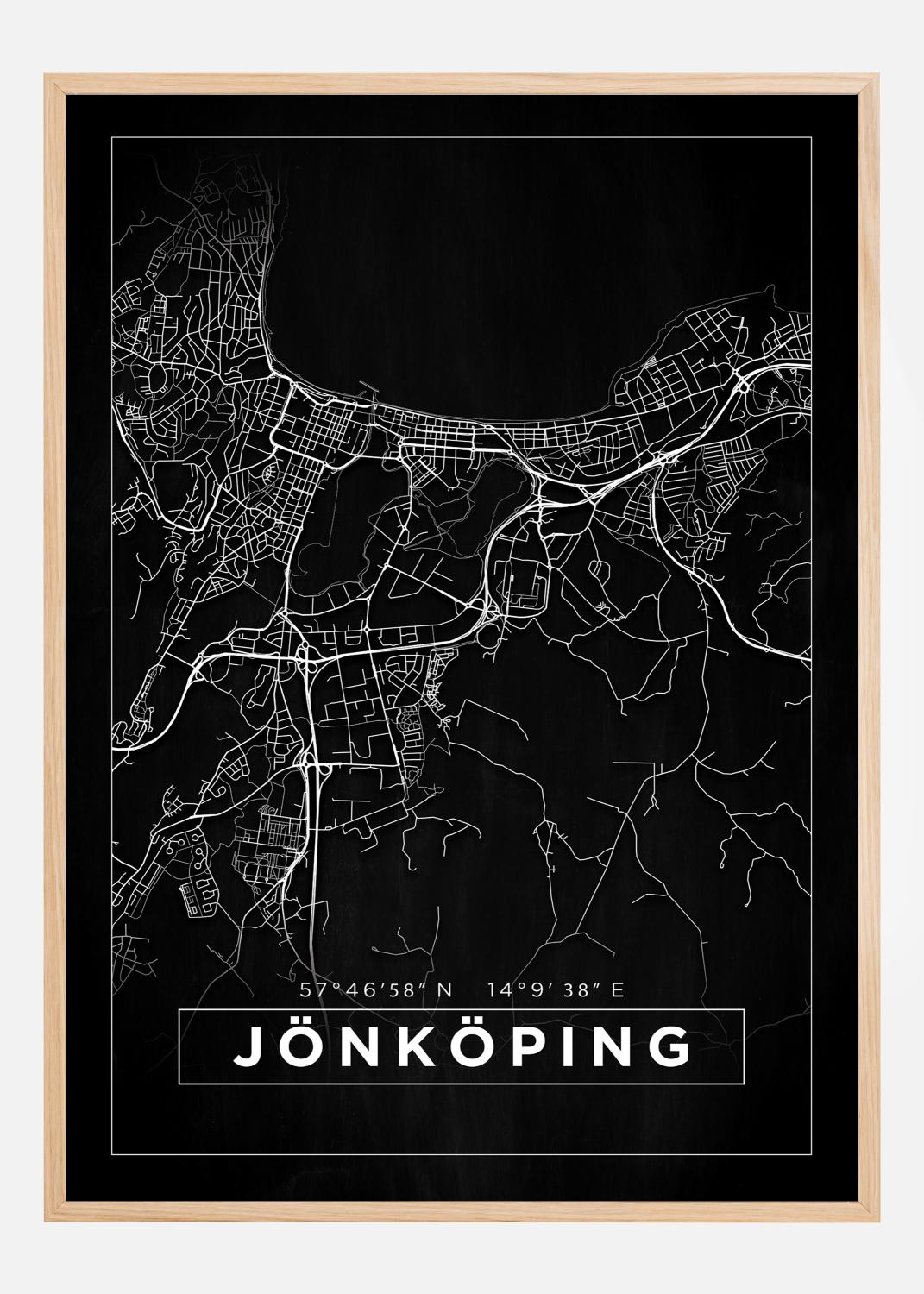 Product Image for Karta - Jönköping - Svart Poster (21x29.7 cm (A4))