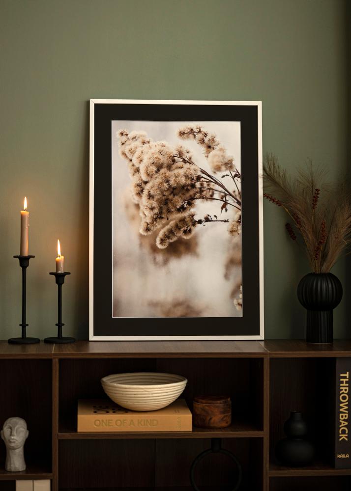 Ram E-Line Vit 70x100 cm - Passepartout Svart 59,4x84 cm (A1)