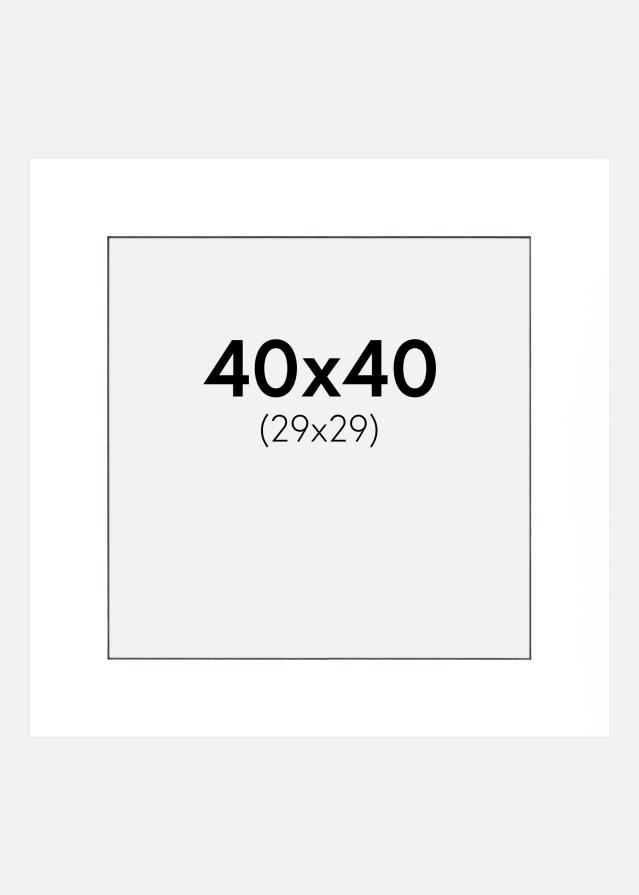 Passepartout Vit (Svart kärna) 40x40 cm (29x29 cm)
