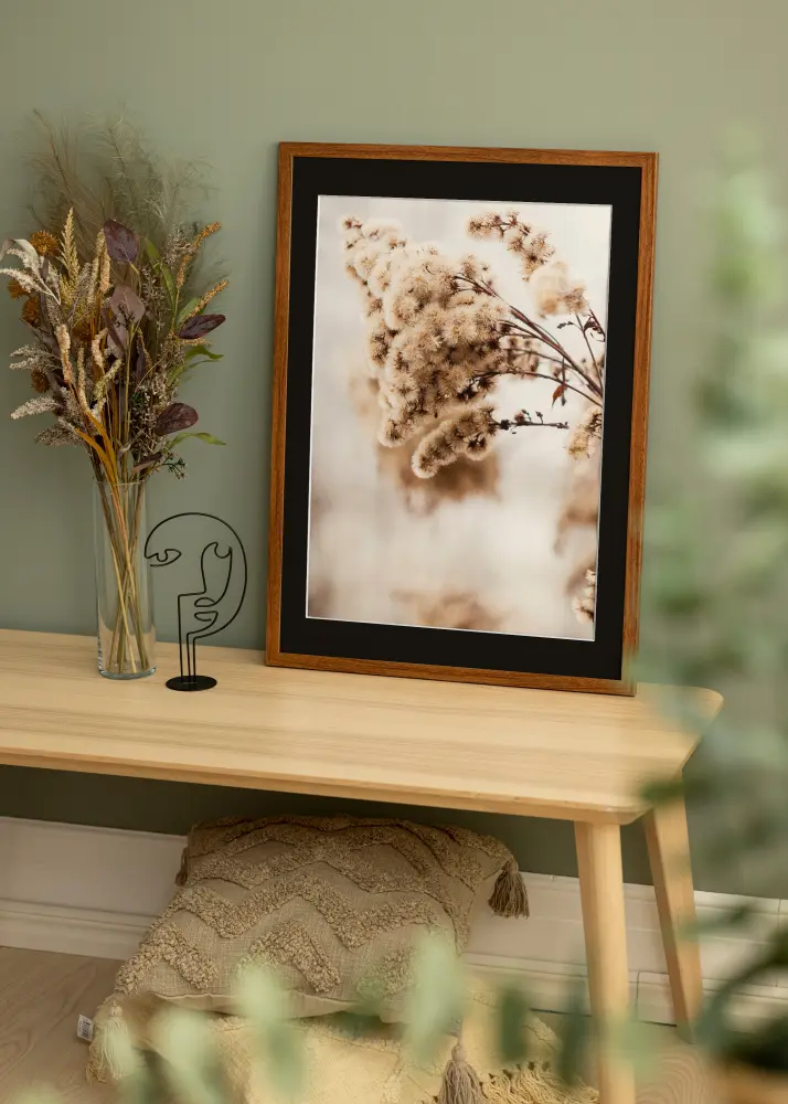 Ram Stilren Warm Brown 30x40 cm - Passepartout Svart 21x29,7 cm (A4)