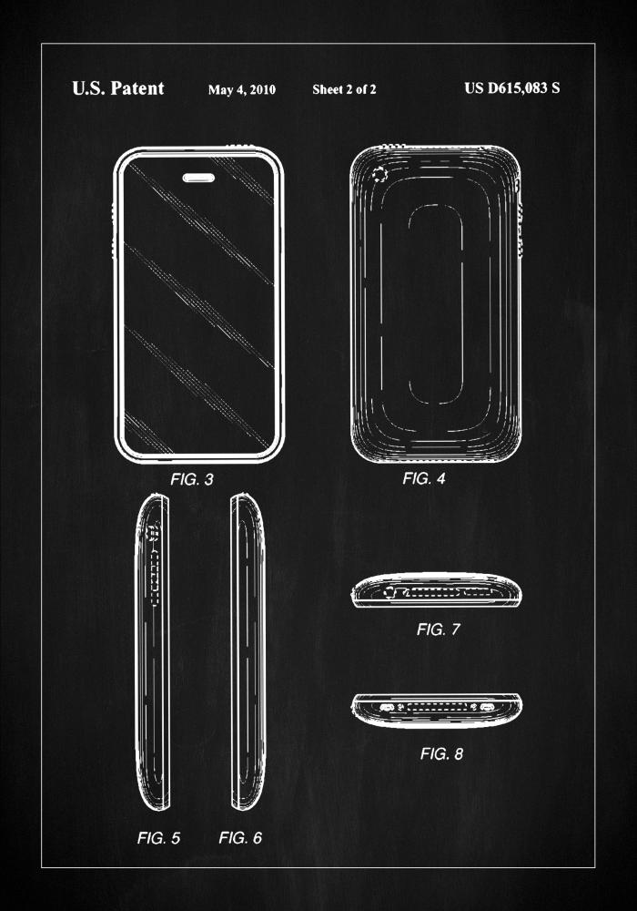 Patent Print - iPhone II - Black Poster