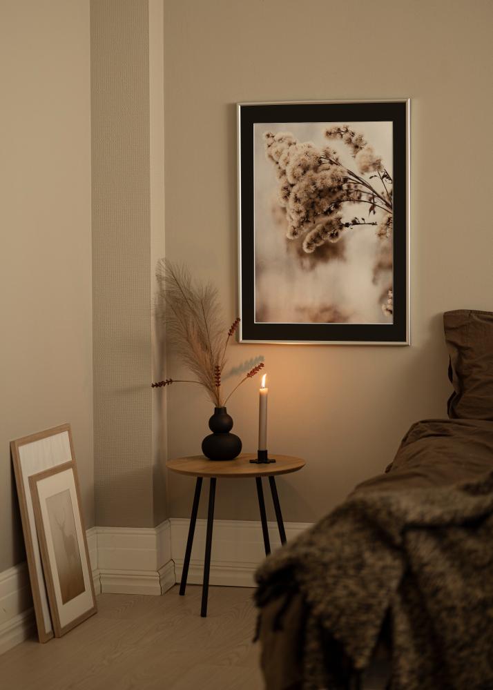 Ram Victoria Silver 30x40 cm - Passepartout Svart 20x28 cm