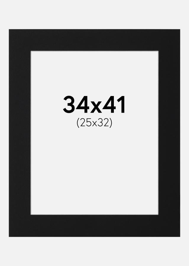 Passepartout Svart Standard (Vit Kärna) 34x41 cm (25x32)