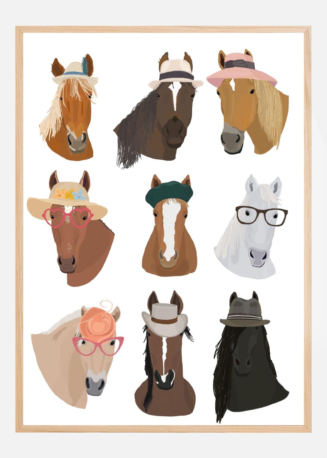 Horses In Hats Poster (70x100 cm)