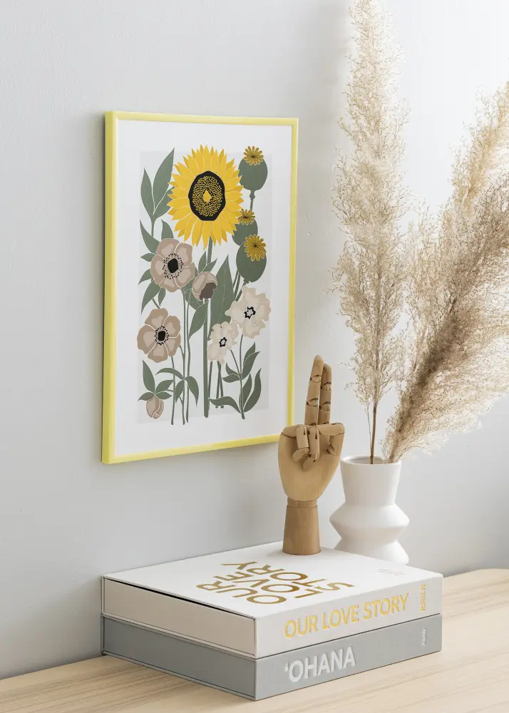 Ram New Lifestyle Ljusgul 30x40 cm - Passepartout Vit 21x29,7 cm (A4)
