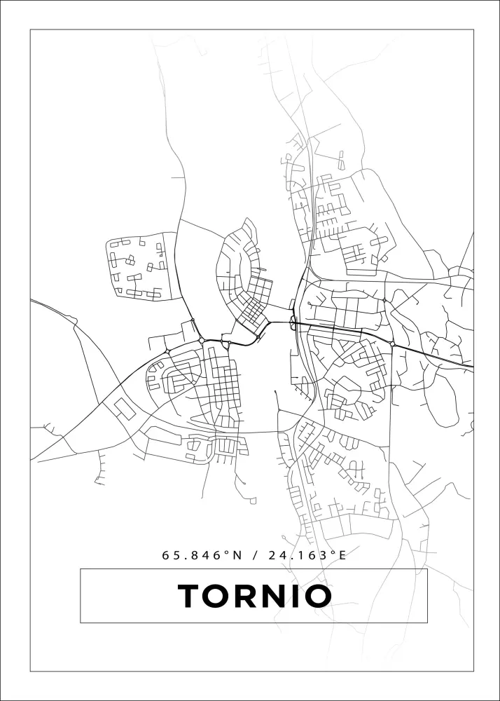 Karta - Tornio - Vit Poster