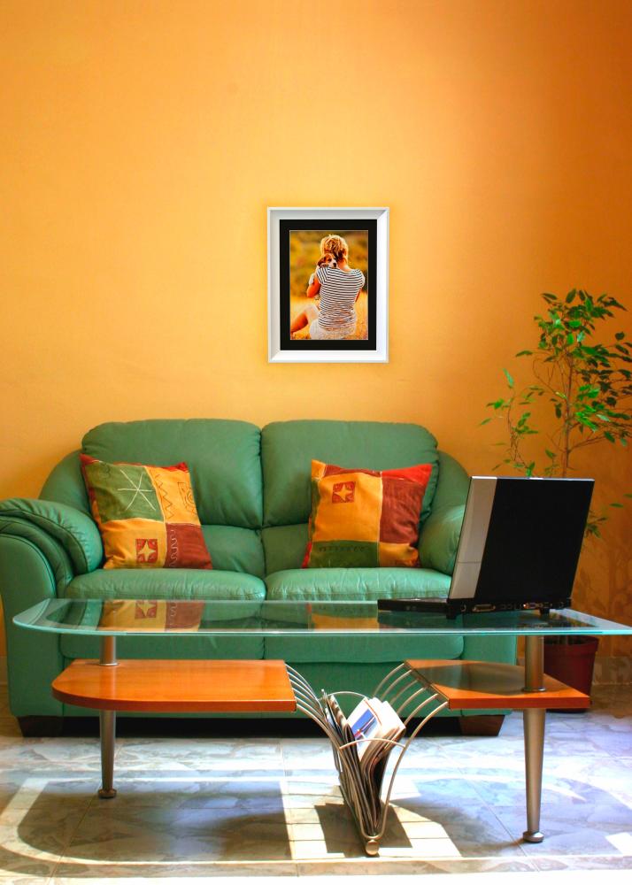 Ram Öjaren Vit 70x100 cm - Passepartout Svart 24x36 inches