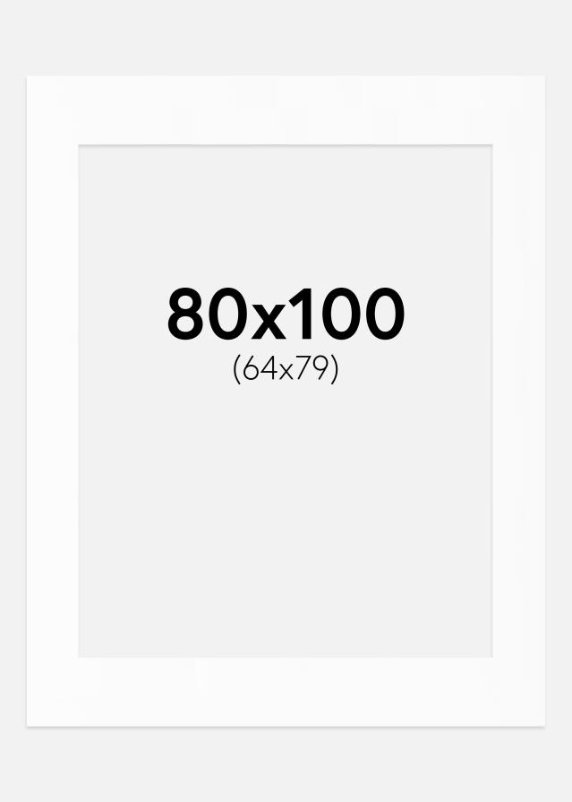 Passepartout Vit Standard (Vit kärna) 80x100 cm (64x79)