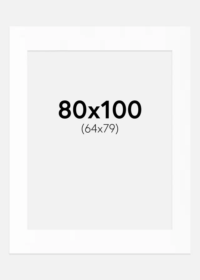 Passepartout Vit Standard (Vit kärna) 80x100 cm (64x79)