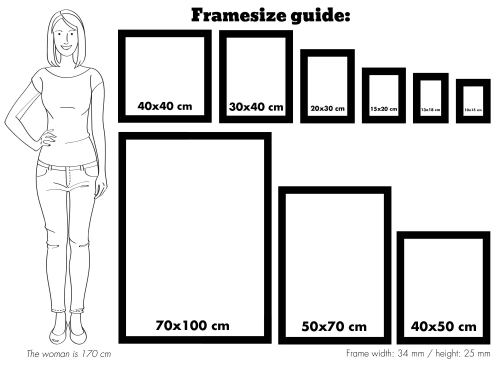 Ram Öjaren Vit 70x100 cm - Passepartout Svart 59,4x84 cm (A1)