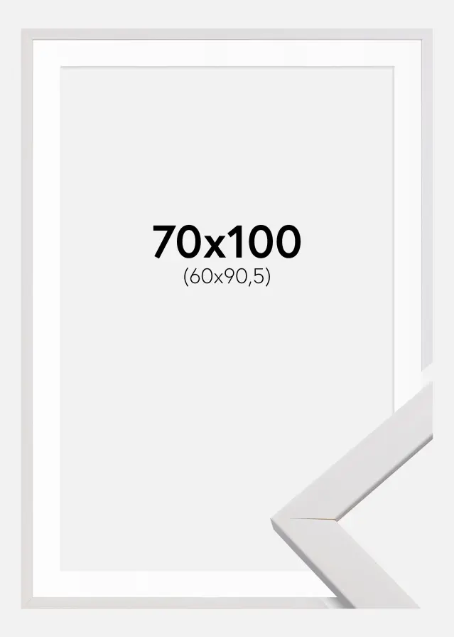 Ram Stilren Vit 70x100 cm - Passepartout Vit 61x91,5 cm