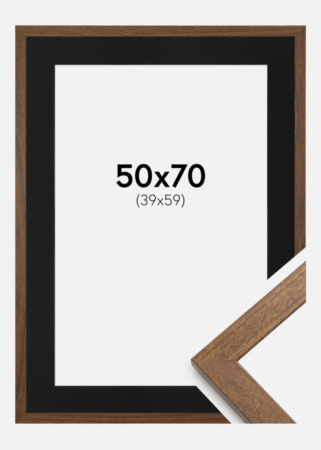 Ram Stilren Warm Brown 50x70 cm - Passepartout Svart 40x60 cm