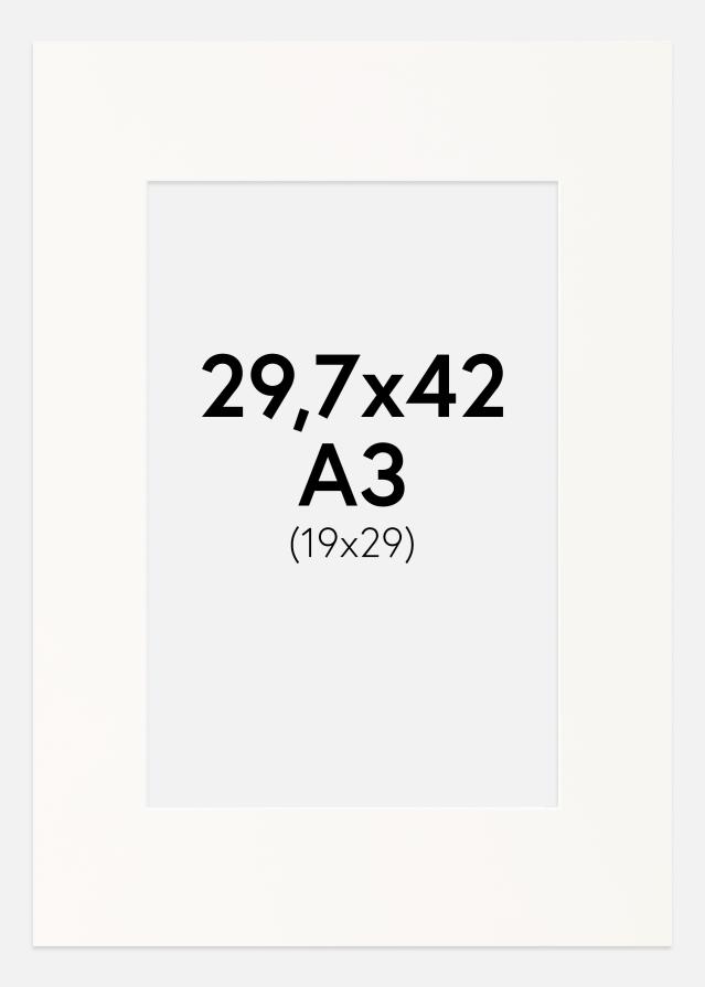 Passepartout Antique White (Vit kärna) 29,7x42 cm (19x29)