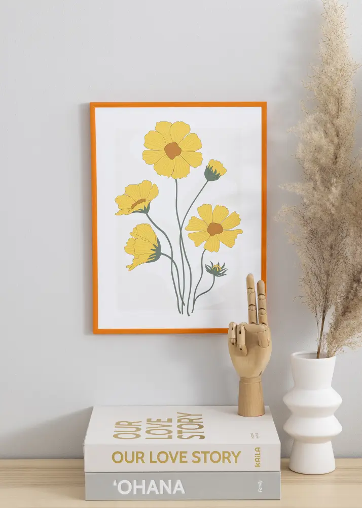 Ram New Lifestyle Ljus Orange 30x40 cm - Passepartout Vit 21x29,7 cm (A4)